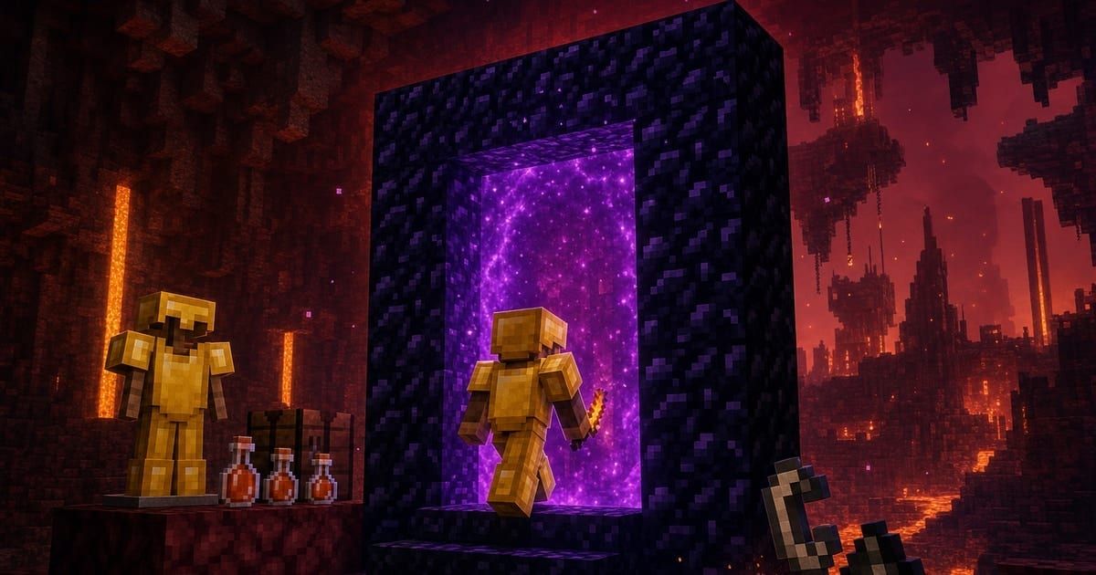 วิธีเข้า Nether Minecraft 2026 — Portal Guide | ID2U